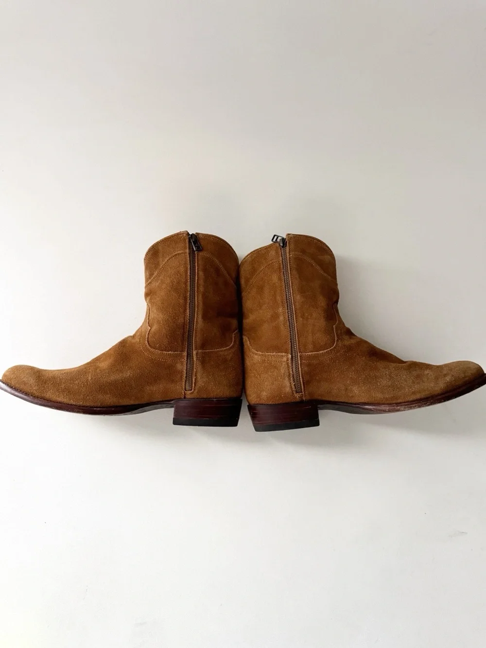 Tecovas Mens Suede Ankle Cowboy Boot Roper 10.5 EE Wide Western Classic Camel